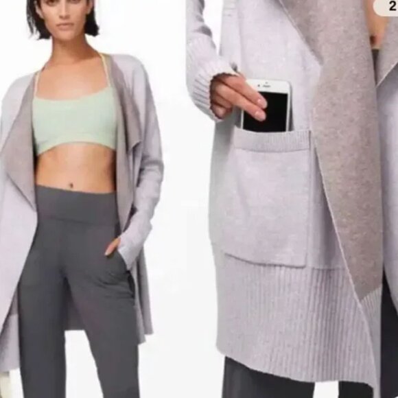 Lululemon Still Lotus Wrap - Reversible Heathered Silver Lilac / Heathered Frost - Picture 1 of 6